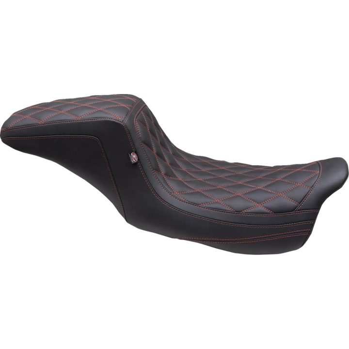 Double Diamond Squareback Seat — Black, Driver width 26.5 cm (10-1/2"), Rear width 16.5 cm (6-1/2")