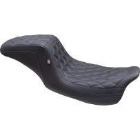 Asiento Double Diamond Squareback — 2 plazas, conductor 26.5 cm (10-1/2 in), trasero 16.5 cm (6-1/2 in), negro