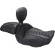 Deluxe Touring Solo Seat — 39.5 cm (15-1/2"), Black, carbon fiber inlay