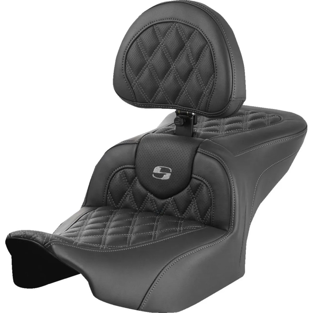 Roadsofa™ Lattice Stitch Seat — 30.5 in overall length, driver 16 in × 14 in, Black