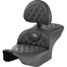 Roadsofa™ Lattice Stitch Seat — Black, Overall 30.5 in, Driver 16 × 14 in