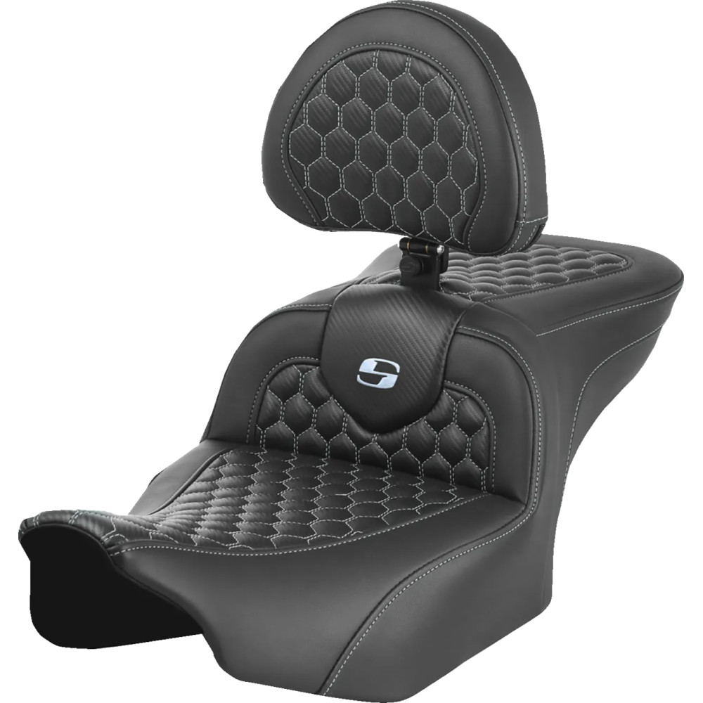 Honeycomb Roadsofa™ Seat — 30.5" overall, 14" driver width, Black, Silver