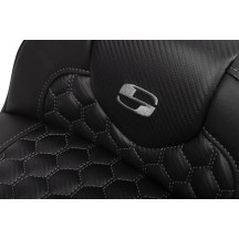 Asiento Roadsofa™ de alcance extendido — asiento conductor 44.5 cm, longitud total 77.5 cm, soporte lumbar 13.97 cm, Negro