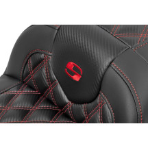 Roadsofa™ Lattice Stitch Seat — Overall length 77.5 cm (30.5"), Driver length 40.5 cm (16"), Black/Red