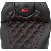 Roadsofa™ Lattice Stitch Seat — Overall length 77.5 cm (30.5"), Driver length 40.5 cm (16"), Black/Red