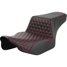 Honeycomb Step-Up Seat — 77.5 cm (30-1/2") overall, 32 cm (12-1/2") driver width, Black/Red
