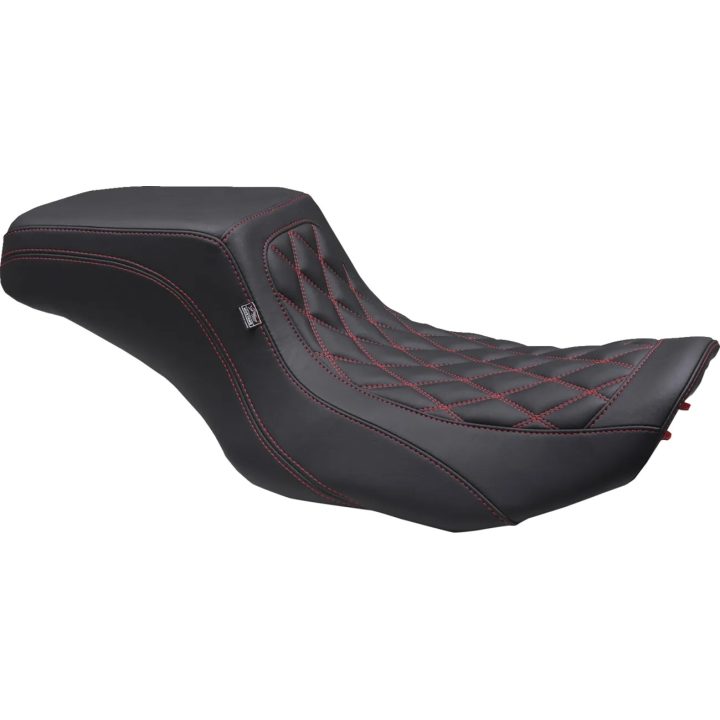 Double Diamond Squareback Seat — Black, Red stitching, 2-Up