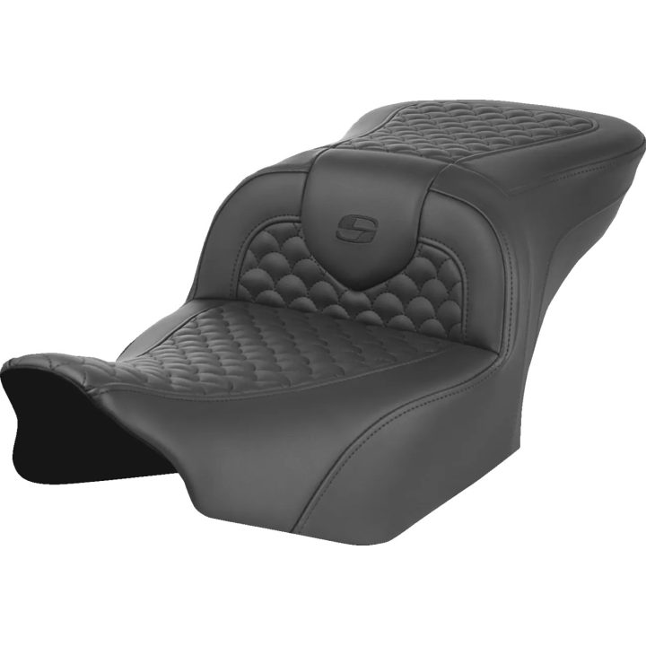 Dragon Scale Stitch RoadSofa™ Seat — 16" driver length, 14" driver width, Black