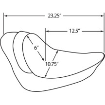 Backrest Compatible Solo Seat — 23-1/4 in overall length, black, backrest receptacle