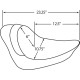 Asiento solo compatible con respaldo — 59 cm de longitud, 27,5 cm de ancho, requiere orificio de 1/2" en la aleta