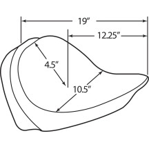 Backrest Compatible Solo Seat — Overall 48.3 cm (19"), Driver 31 cm (12-1/4"), Width 26.5 cm (10-1/2"), Black