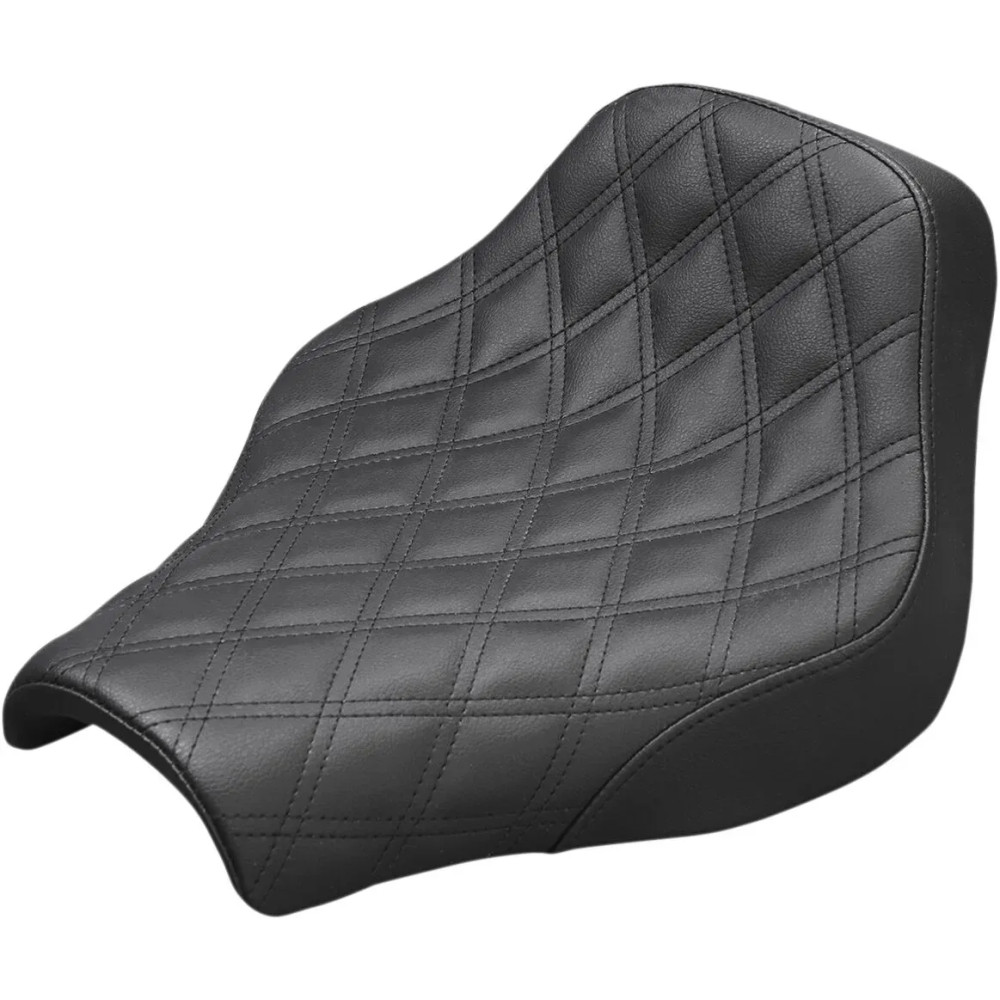 Renegade Lattice Stitch Solo Seat — 12" length, 13.5" width, Black