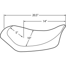 Low Solo Seat — Overall 52 cm (20-1/2"), Width 25.5 cm (10"), Black