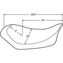 Low Solo Seat — Overall 52 cm (20-1/2"), Width 25.5 cm (10"), Black
