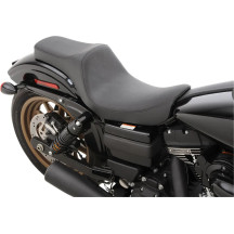 Predator III Seat — 13-1/2" L × 11-1/2" W driver, 30" overall, Black, Fits Drag & most Harley-Davidson sissy bars