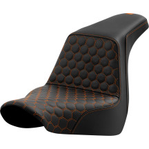 Honeycomb Step-Up Seat — 73 cm (28-3/4") overall, driver 36 cm × 30.5 cm, Black/Orange