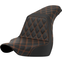 Lattice Stitch Step-Up Seat — 73 cm overall length, 2-Up, Black/Orange