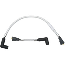 Braided Spark Plug Wire — 8 mm, 165 mm (6-1/2"), Chrome