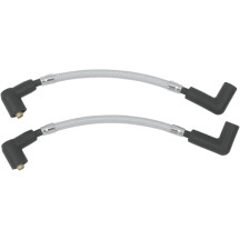 Braided Spark Plug Wire — 8 mm, 248 mm (9-3/4"), 90°, Chrome