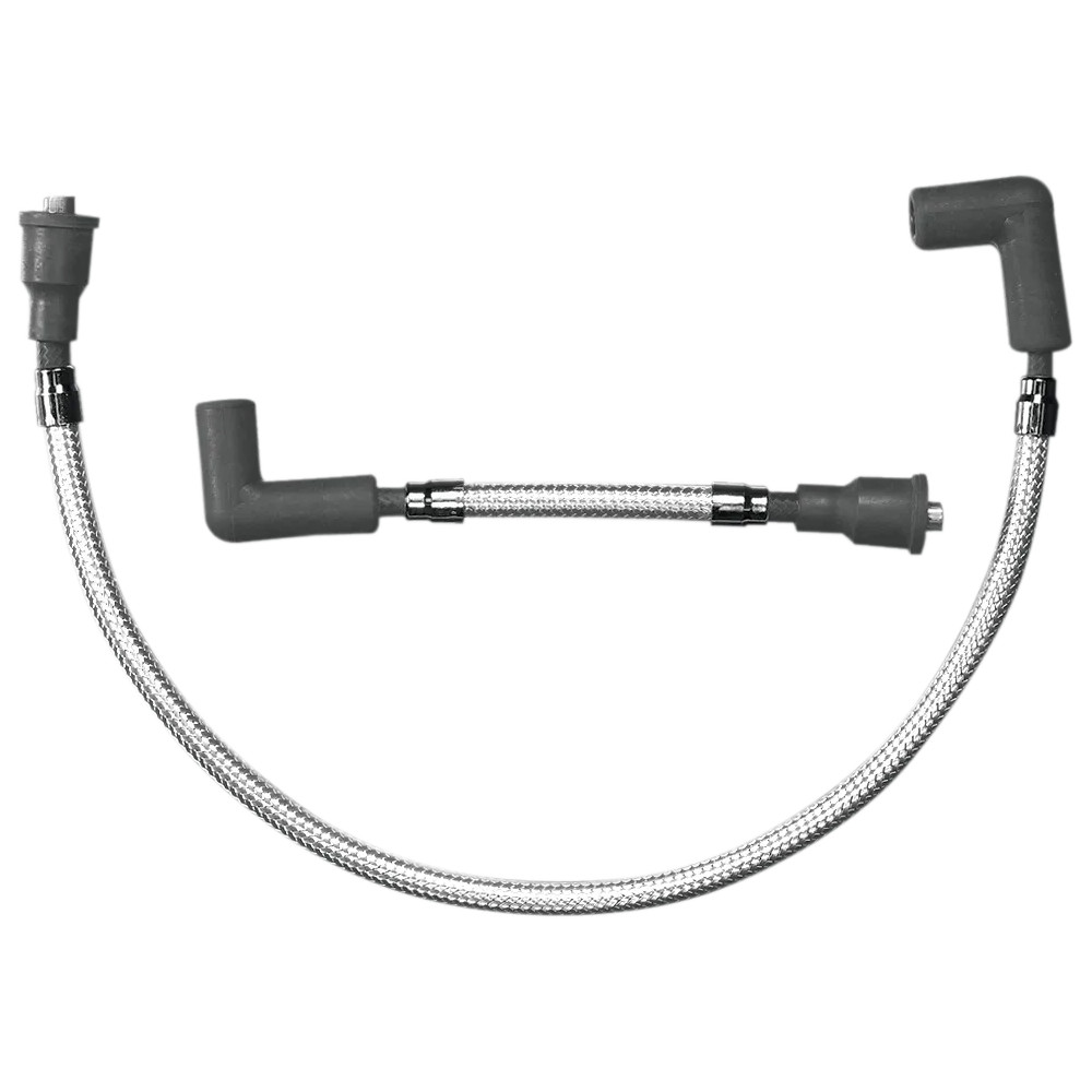 Braided Spark Plug Wire — 8 mm, 51.5 cm, Chrome
