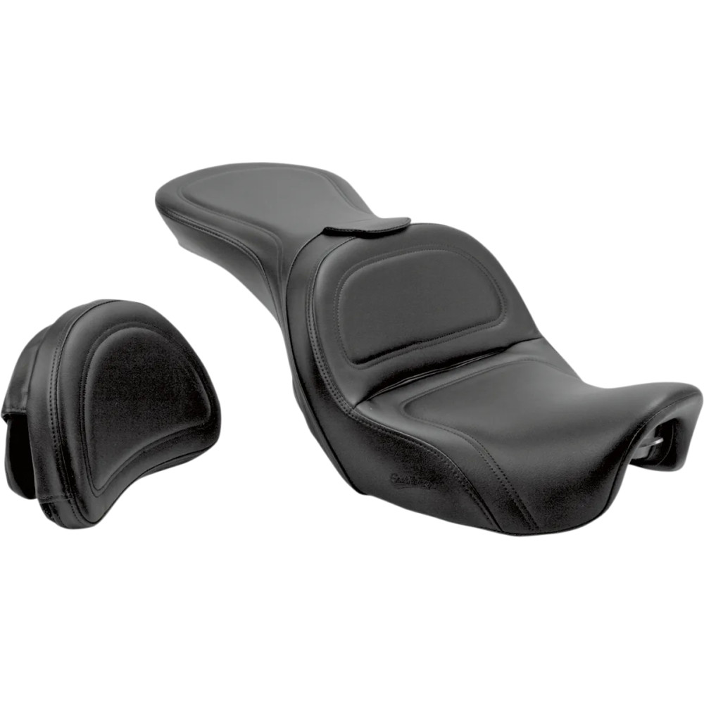 Explorer™ Seat — Softail Deluxe FLSTN fitment (requires removal of OEM luggage rack), Black