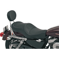 Low-Profile Wide Touring Seat — 27" overall, 14" width, fits 17 L tank, Black
