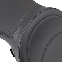 Low-Profile Wide Touring Seat — 27" overall, 14" width, fits 17 L tank, Black