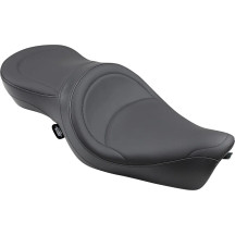 Low-Profile Wide Touring Seat — 27" overall, 14" width, fits 17 L tank, Black