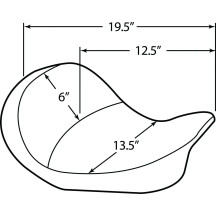 Solo Seat with EZ Glide II™ Backrest Option — Black, 19.5 in length, 13.5 in width, 44 mm thick