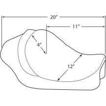 Backrest Compatible Solo Seat — Black, 51 cm overall length, 34.5 cm driver length