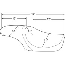 Asiento Predator — 68,5 cm total, 28 cm ancho, Negro