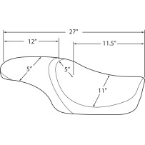 Predator Seat — 27 in overall length, Black