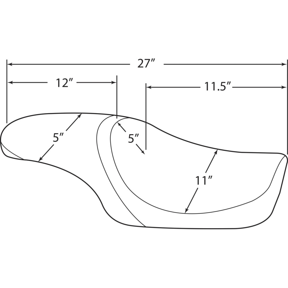 Predator Seat — 27 in overall length, Black