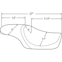 Predator Asiento — 68,5 cm longitud total, 29 cm asiento delantero, Negro