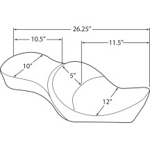2-Up Double Bucket Vinyl Seat — 26-1/2" overall length, Black