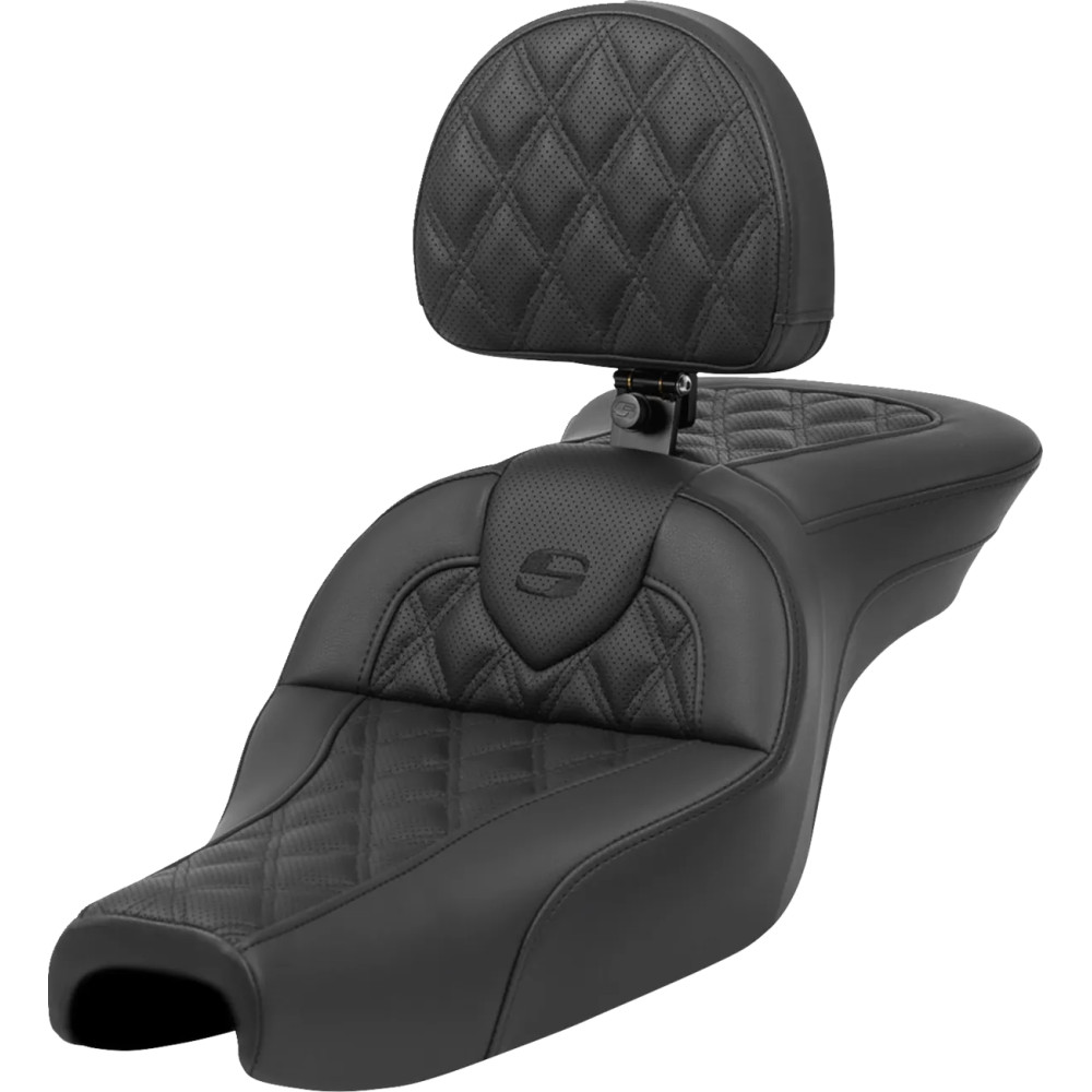 Roadsofa™ Standard Reach Seat — 71 cm overall, 33 cm driver length, 30.5 cm driver width, Fits 12.5 L tank, Black