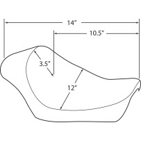 Café-Style Solo Seat — 20-1/4" length, fits 2.1/3.3/4.5 gal tanks, Black