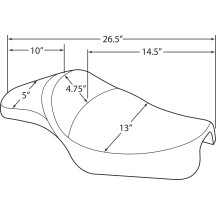 Extended Reach Predator Solo Seat — Overall length 67.5 cm (26-1/2 in), Driver length 37 cm (14-1/2 in)