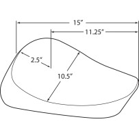 Front Solo Vinyl Seat — 38 cm (15"), 25.5 cm (10") width, Black