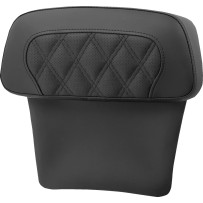 Chopped Tour Pak Backrest Pads — Black, Lattice Stitched, Perforated