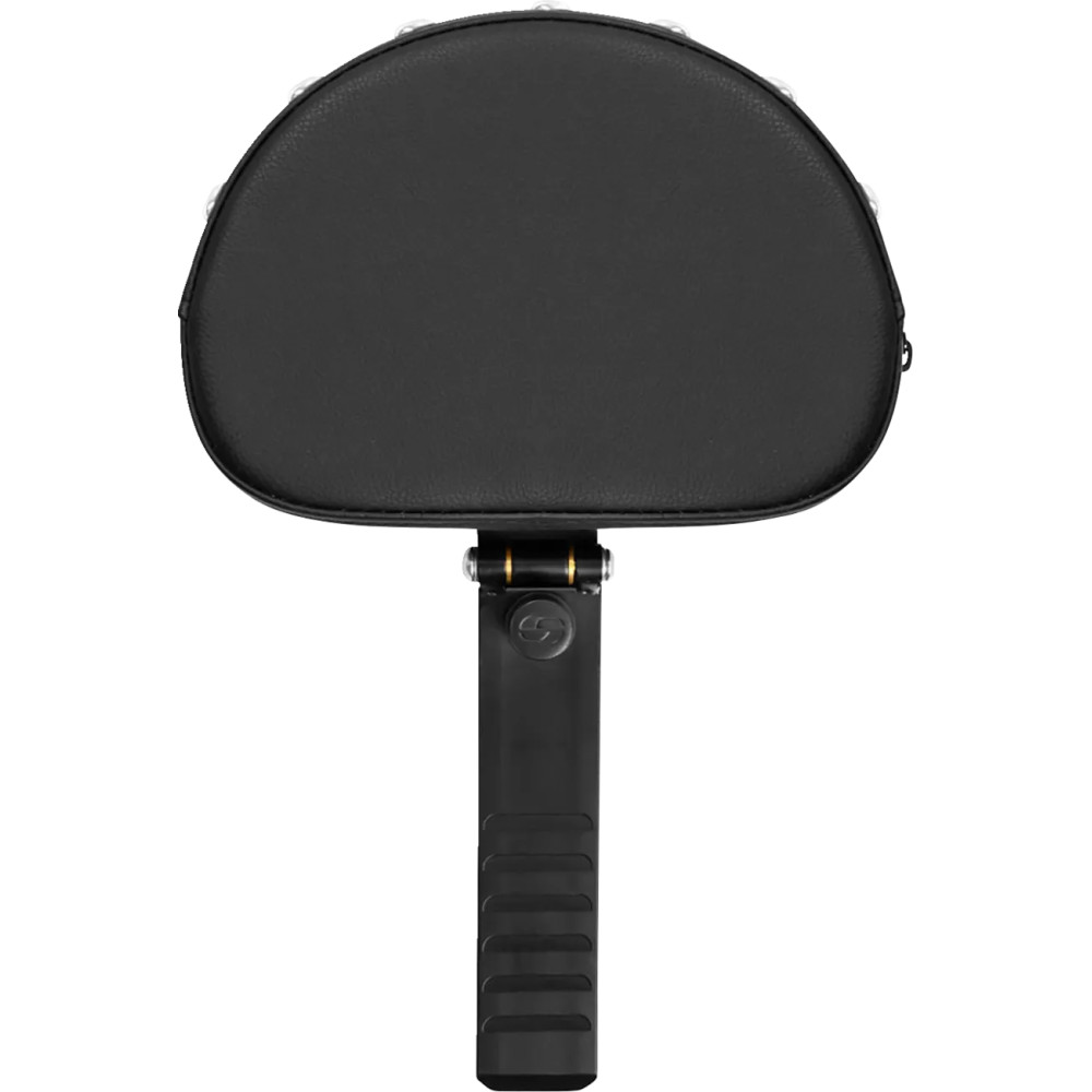 Mini Contoured Backrest — Fits Sportster Solo with internal backrest hardware, Black