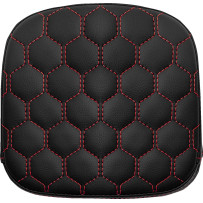 Honeycomb Sissy Bar Pad — 19 cm x 19 cm (7-1/2"), Black/Red