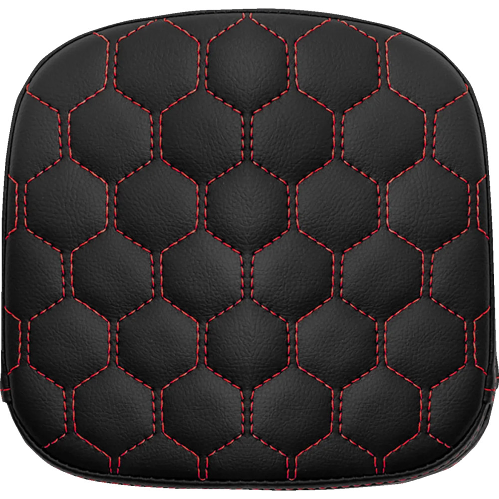 Honeycomb Sissy Bar Pad — 19 cm x 19 cm (7-1/2"), Black/Red