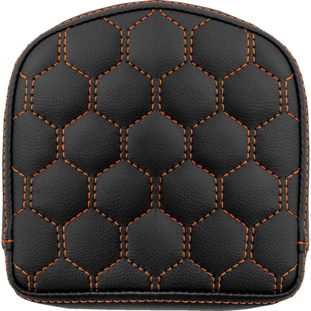 RoadSofa™ Sissy Bar Pad — 6-1/2" W, 6-1/2" H, Black/Orange