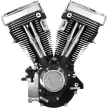 V80 Long-Block Engine — 80" displacement, 4.250" stroke, 3.500" bore, 8.4:1 compression, Wrinkle Black