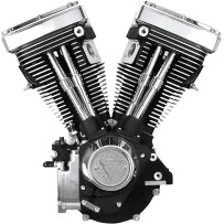 V80 Long-Block Engine — 80" displacement, 4.250" stroke, 3.500" bore, 8.4:1 compression, Wrinkle Black