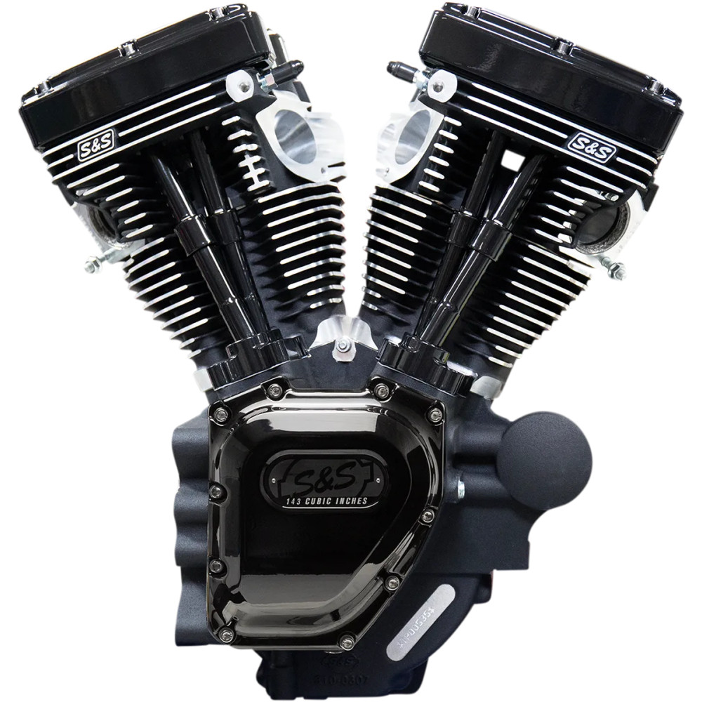 T143 Long Block Engine — 143 cu in, bore 4.425", stroke 4.625", Black