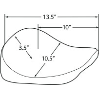 Bobber Solo Seat — 13.5" overall, 10" driver, 10.5" width