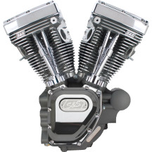 T124 Low Compression Long Block Engine — 124 cu in, 4.125" bore, 4.625" stroke, 10.2:1, Stone Gray