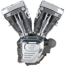 T124 Low Compression Long Block Engine — 124 cu in, 4.125" bore, 4.625" stroke, 10.2:1, Stone Gray